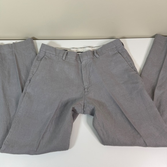 J.Crew Ludlow Classic Baird McNutt Irish Linen Pants Grey Mens 32x32 Dress Work - Picture 3 of 9